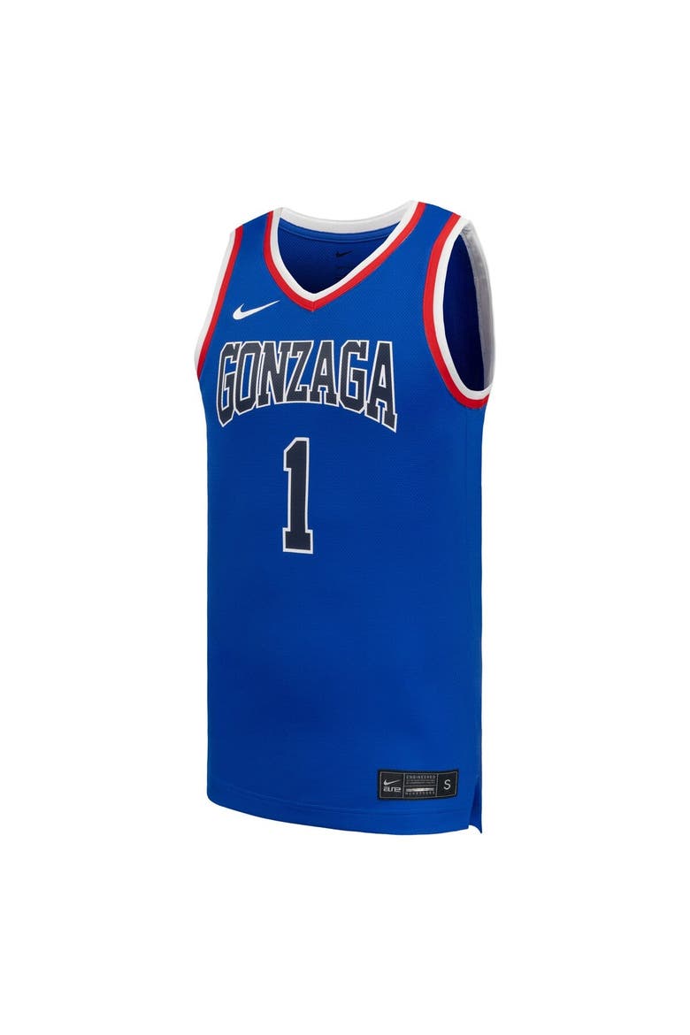 Men's Nike #1 Royal Gonzaga Bulldogs Replica Basketball Jersey, Alternate, color, Royal