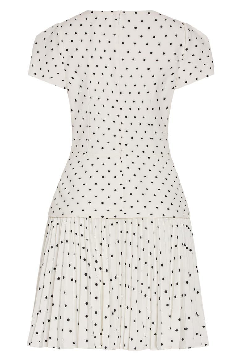 Haddy Polka Dot Minidress, Alternate, color, BLACK/ WHITE