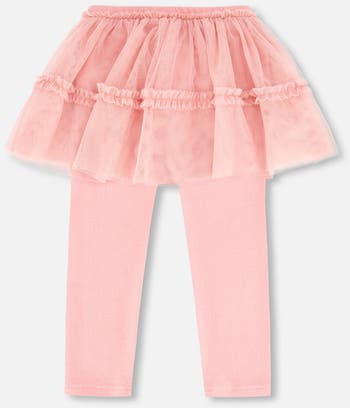 Deux Par Deux Leggings with Tulle Skirt - Mauve Glow Pink Deux Par Deux Leggings with Tulle Skirt - Mauve Glow Pink