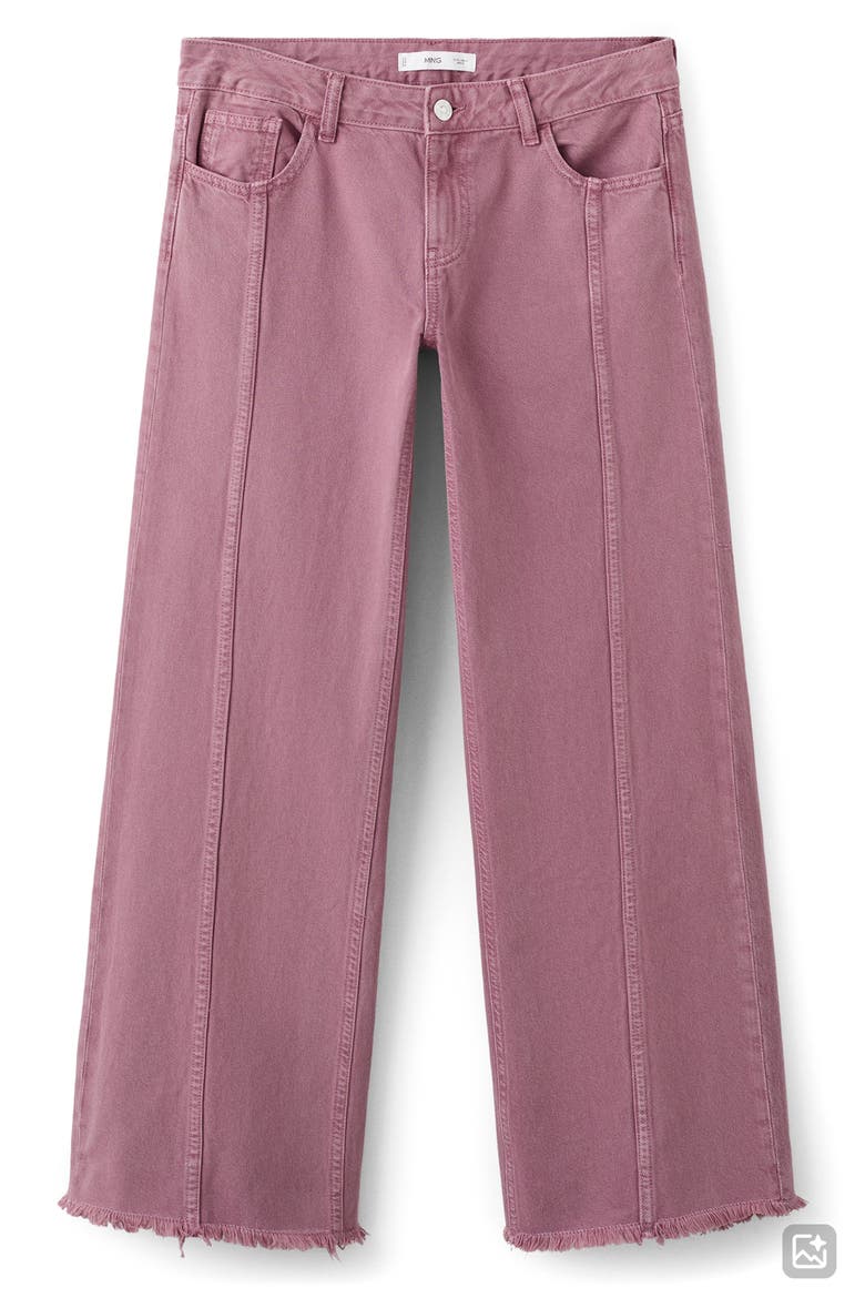 Frayed Seamed Low Rise Wide Leg Jeans, Alternate, color, PINK