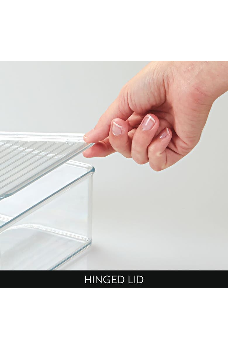 iDesign Stackable Hinged-Lid Pantry Storage Box - Set of 4 - Clear, Alternate, color, Clear