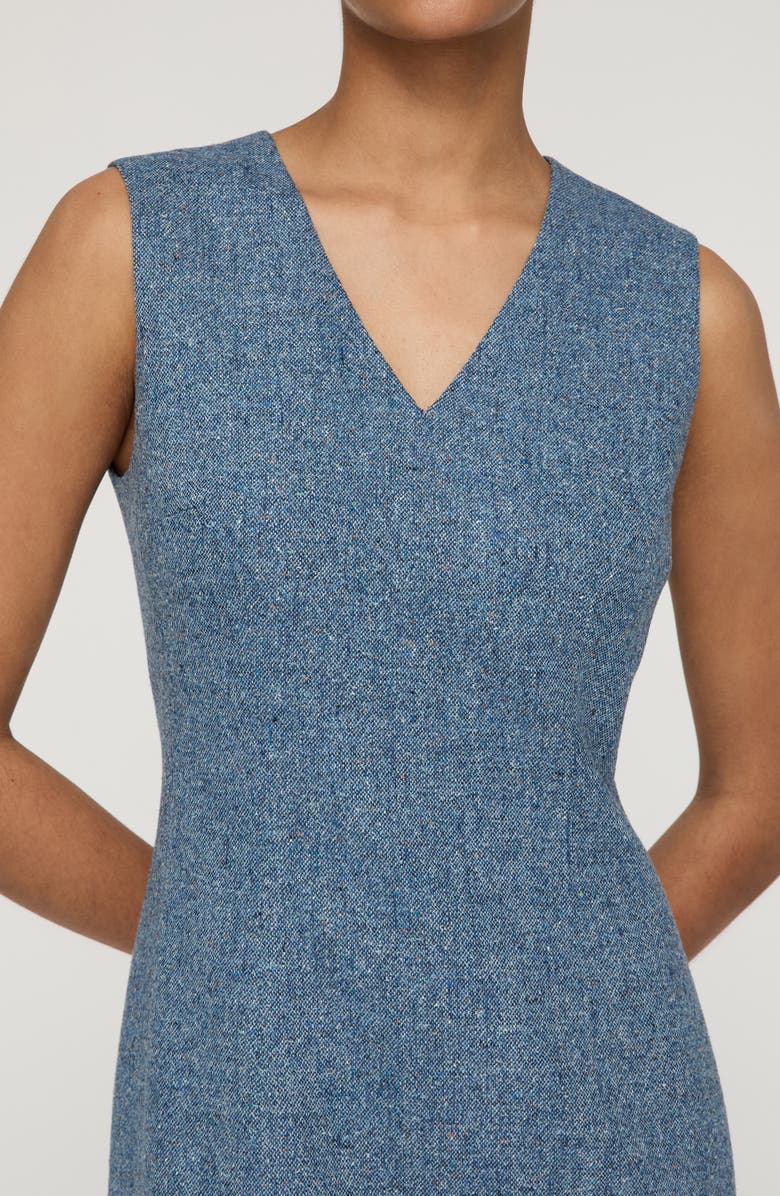 Lafayette 148 New York Sleeveless Donegal Tweed Sheath Dress, Alternate, color, Bluebell Multi