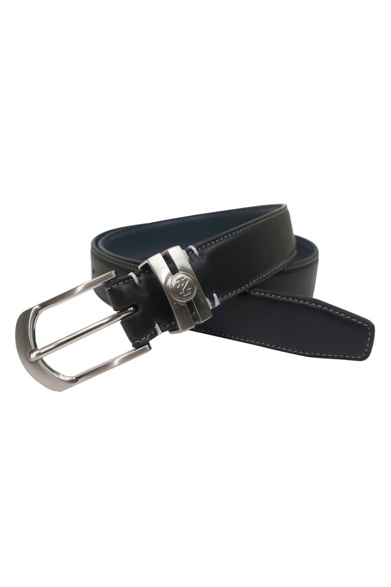 Golf Stretch Comfort Leather Belt Metal Keeper, Main, color, Black