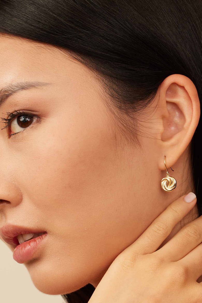 14K Yellow Gold Infinite Love Drop Earrings, Alternate, color, Yellow Gold