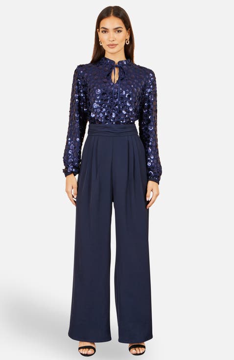Long Sleeve Sequin Jumpsuit
