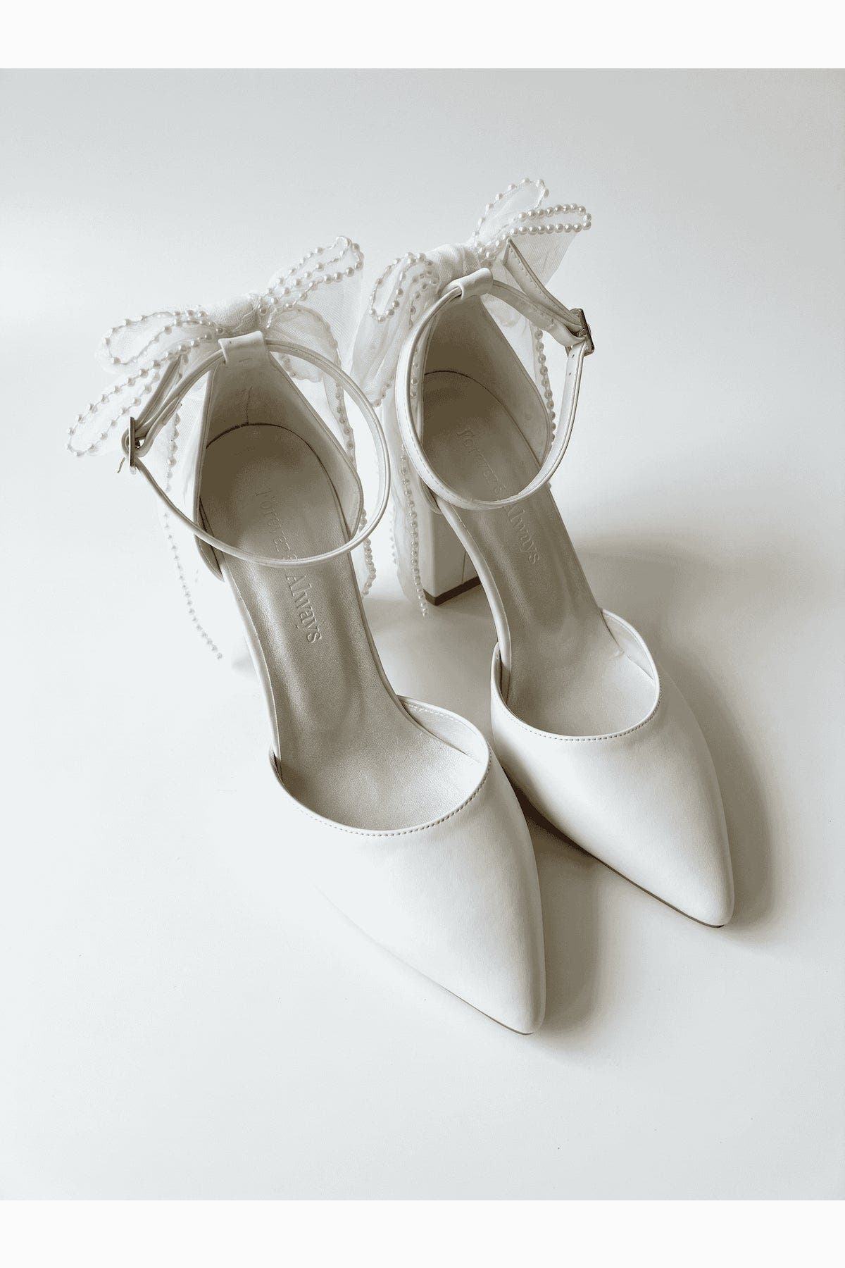 Forever & Always Shoes Elvienne Pointed Toe Block Heel Bridal Sandal, Alternate, color, 