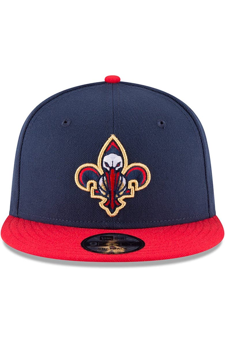 New Era Men's New Era Navy/Red New Orleans Pelicans 2-Tone 9FIFTY Adjustable Snapback Hat, Alternate, color,