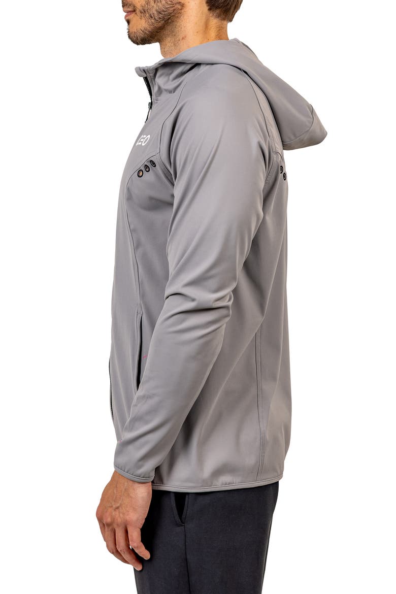 Athletic Full Zip Hoodie Sweater, Alternate, color, GREY