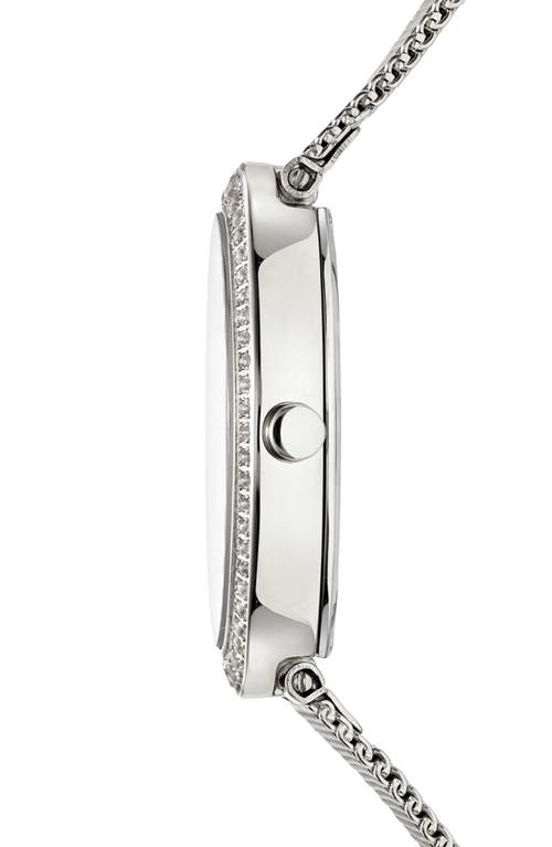 Porsamo Bleu Eloise Crystal Guilloche Mesh Bracelet Watch, 26mm In Silver