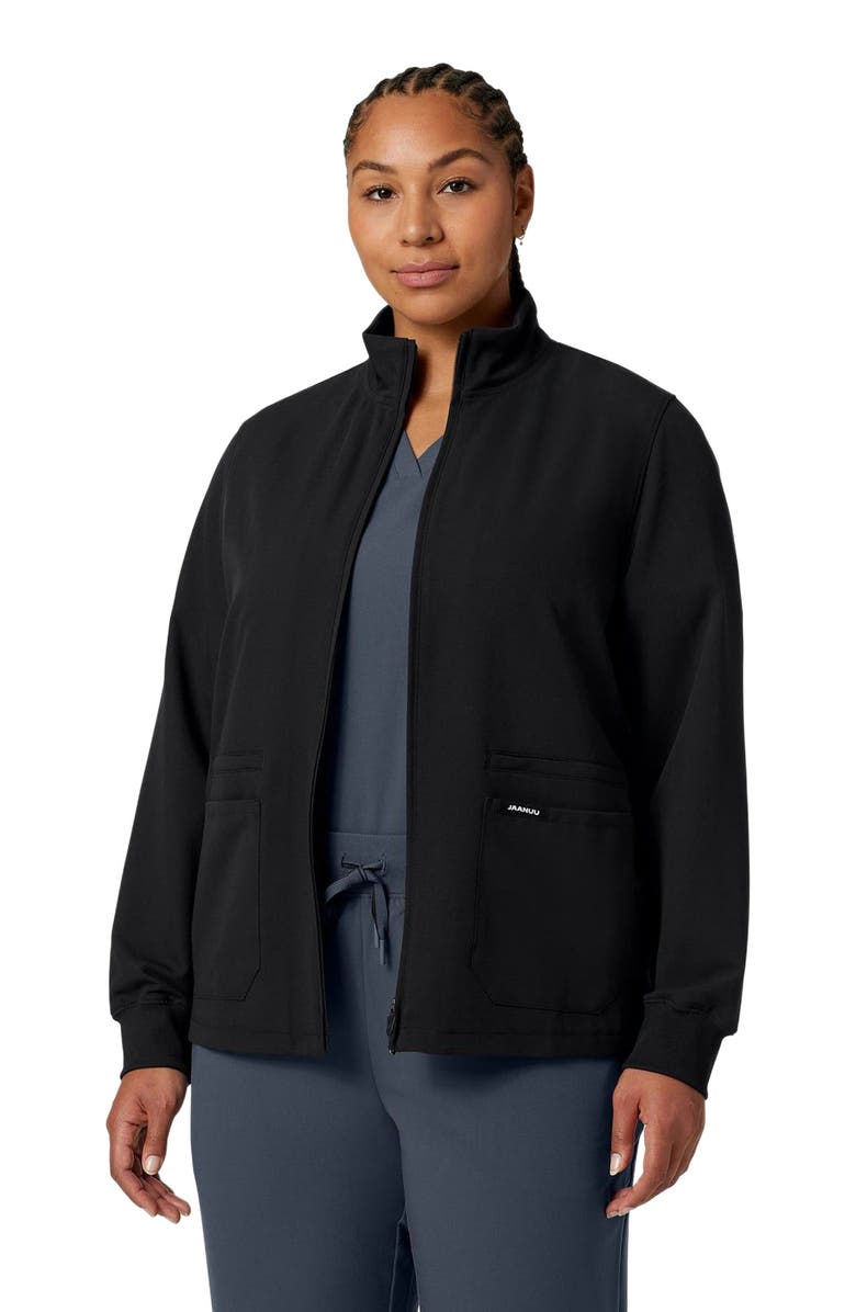 JAANUU Ceri Women's 6-Pocket Classic Scrub Jacket, Main, color, Black