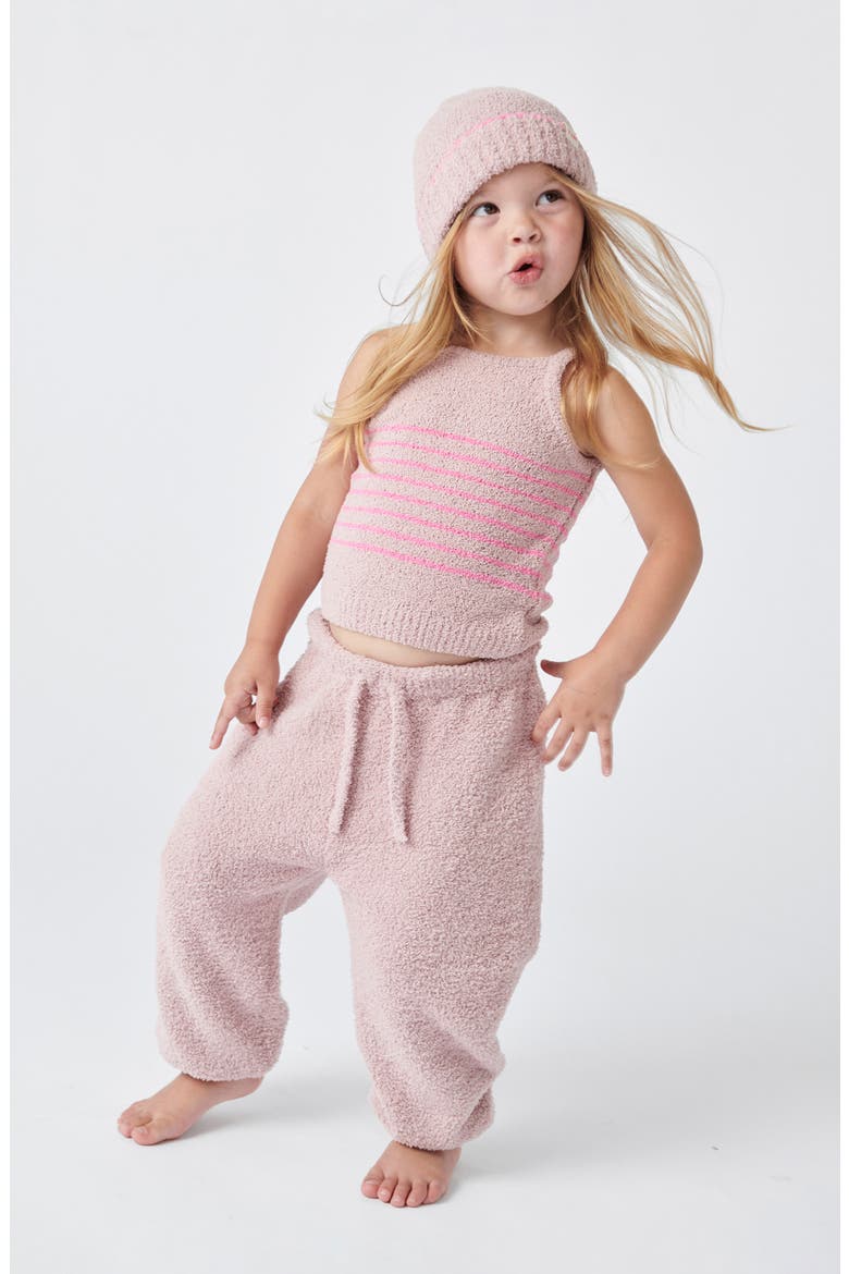 Kids' Fuzzy Beanie, Alternate, color, ASH ROSE/ VIVID PINK