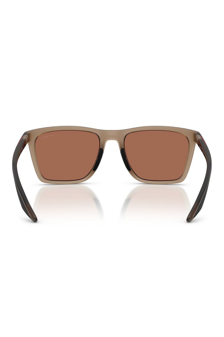 56mm Pillow Sunglasses, Alternate, color, BROWN FROSTED / BROWN TUNING