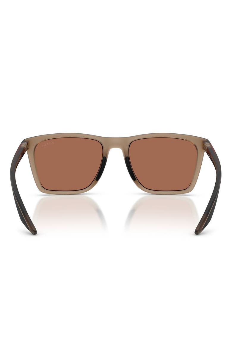 Prada Linea Rossa 56mm Pillow Sunglasses, Alternate, color, Brown Frosted / Brown Tuning