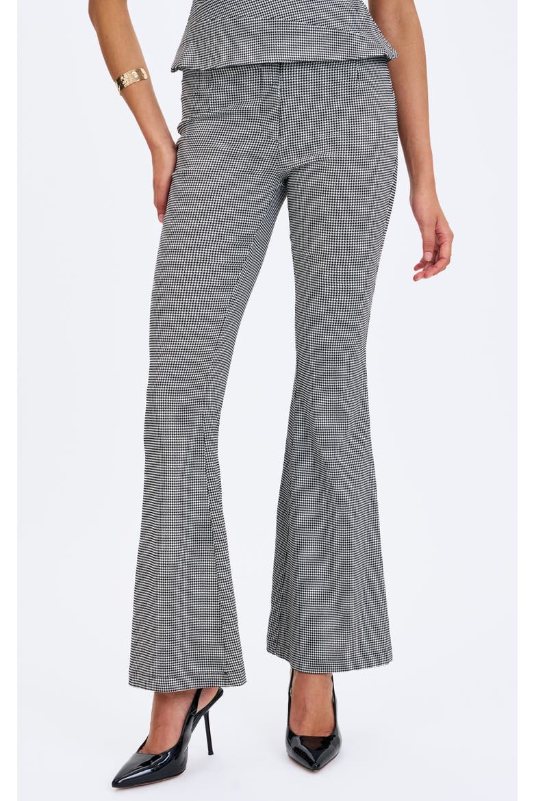 Ulli Micro-Houndstooth Flared Pants, Main, color, Hounstooth Grey