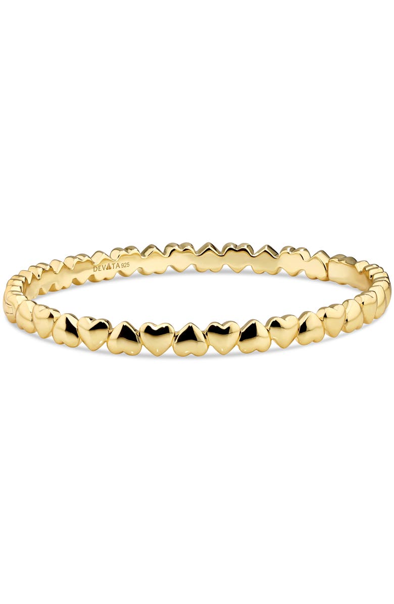 DEVATA Sweet Heart Eternity Bangle Bracelet in Gold Plated Sterling Silver, Alternate, color, Yellow Gold