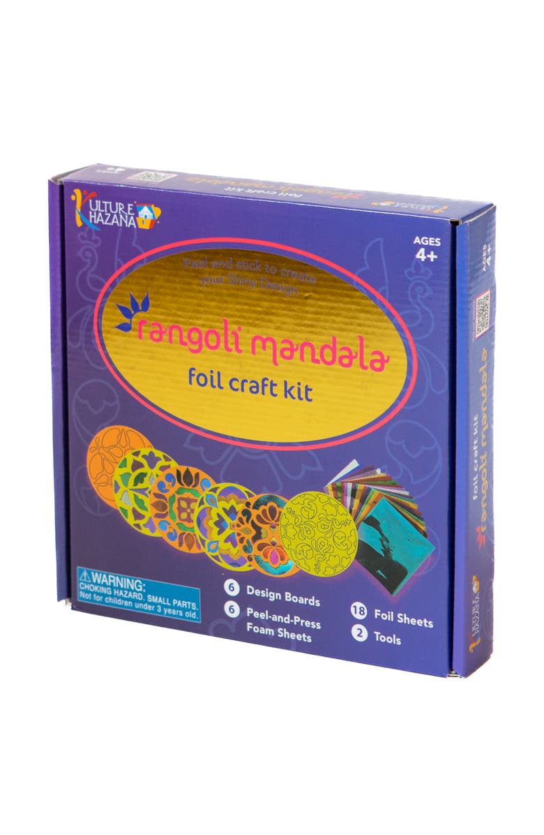 KULTURE KHAZANA Foil Craft Kit Rangoli Mandala, Ages 4+, Main, color, Multicolored