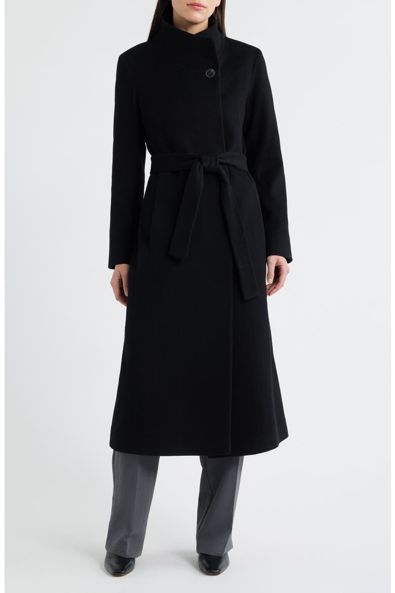 Tatiana Belted Wool Coat, Main, color, BLACK