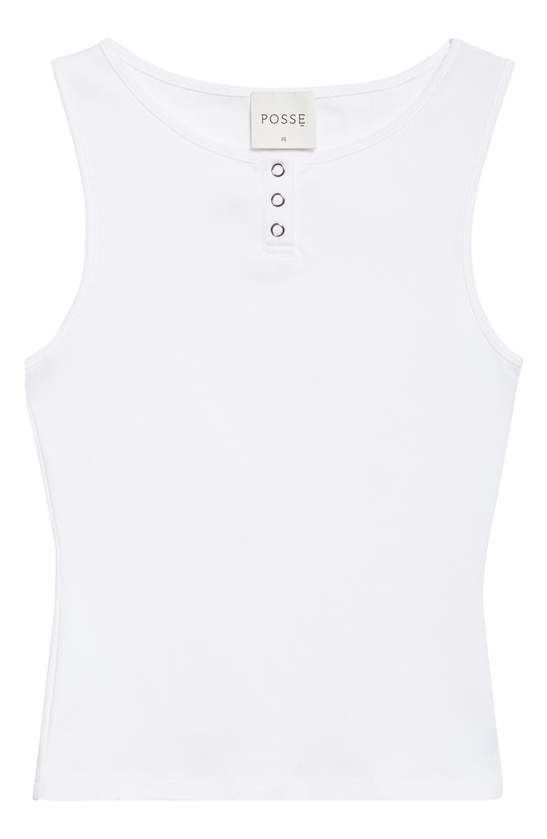 POSSE Henley Cotton Tank, Alternate, color, Ivory