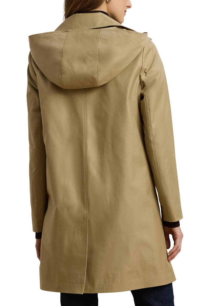 Balmacaan Hooded Raincoat, Alternate, color, BIRCH TAN