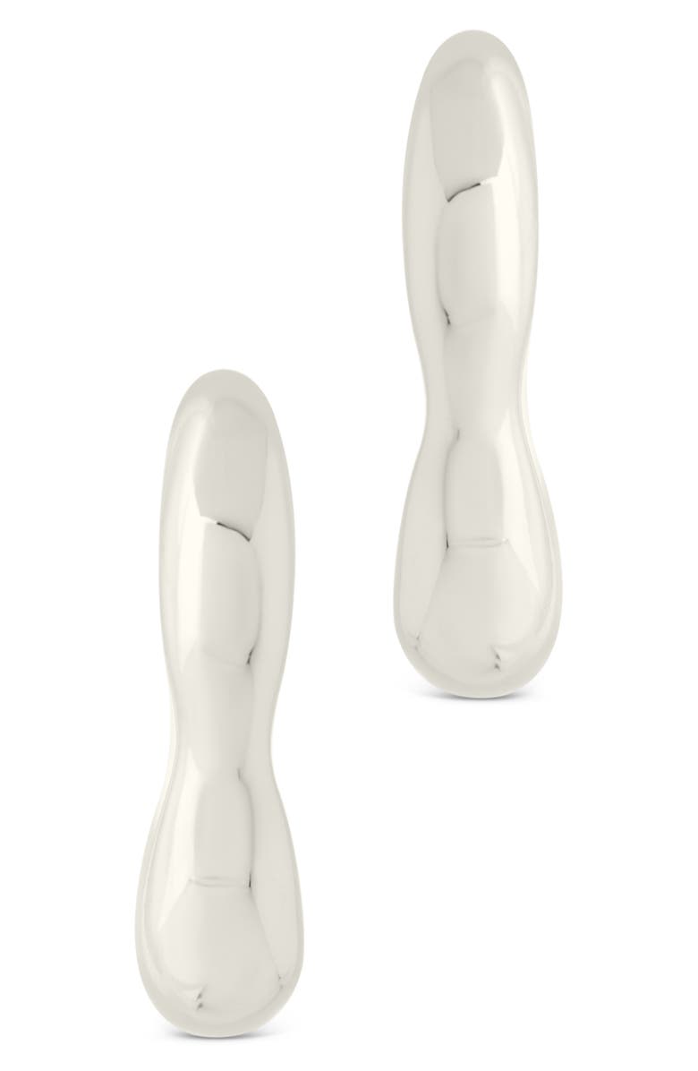 Sterling Forever Aileen Molten Micro Hoop Earrings, Alternate, color, Silver