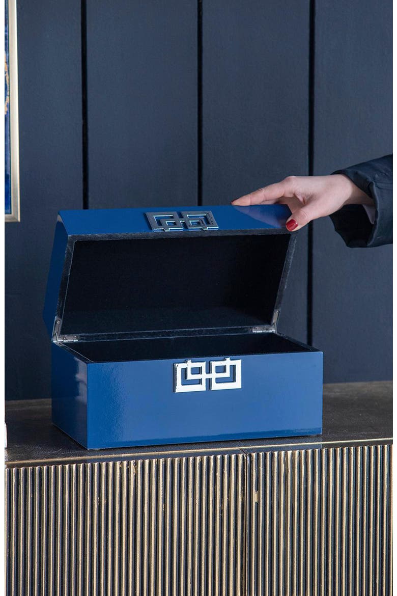 Set of 2 Decorative Boxes, Alternate, color, BLUE