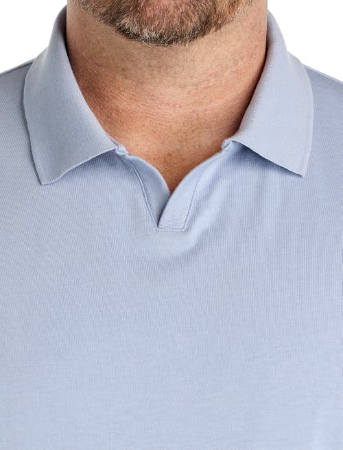 Oak Hill By Dxl Big & Tall 37.5® Technology Notched Performance Polo Shirt In Country Blue Heather