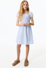 H&M Puff-sleeved Cotton Dress