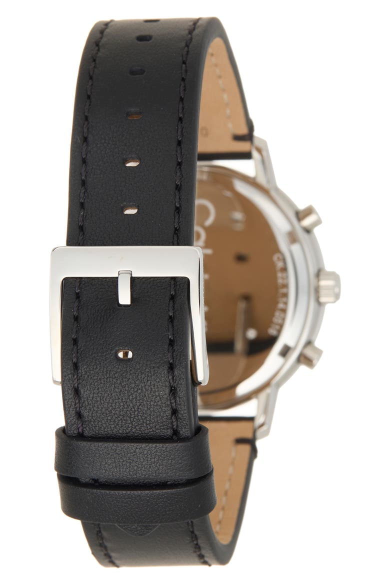 Gauge Leather Strap Watch, Alternate, color, BLUE