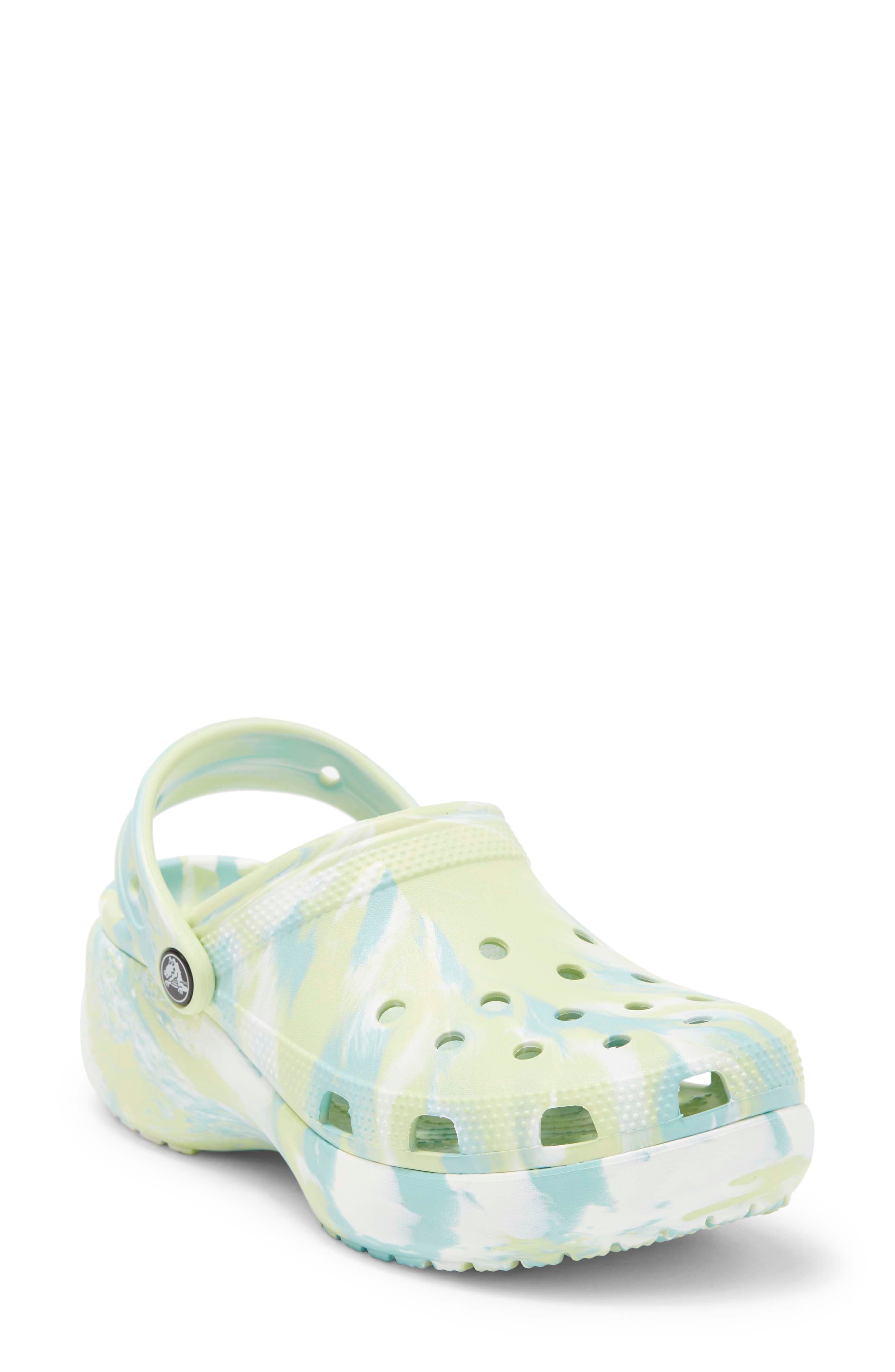 CROCS™ Classic Marble Platform Clog, Main, color, CELERY/ MULTI