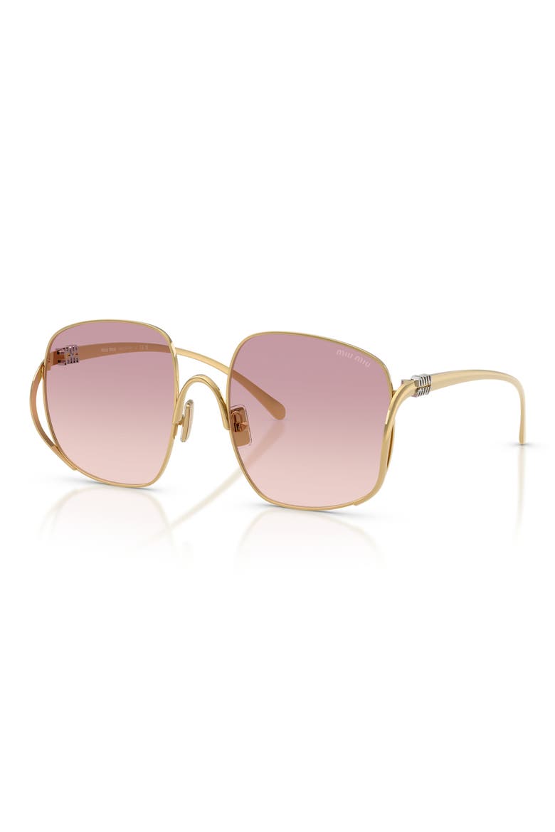 MU A57S 57mm Gradient Square Sunglasses, Alternate, color, GOLD/ BROWN/ DARK VIOLET