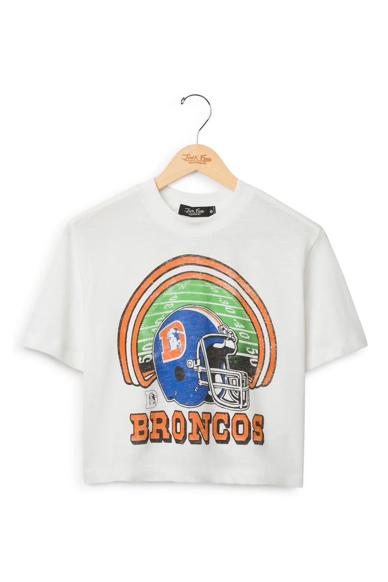 Denver Broncos Graphic Cropped T-Shirt, Main, color, VINTAGE WHITE