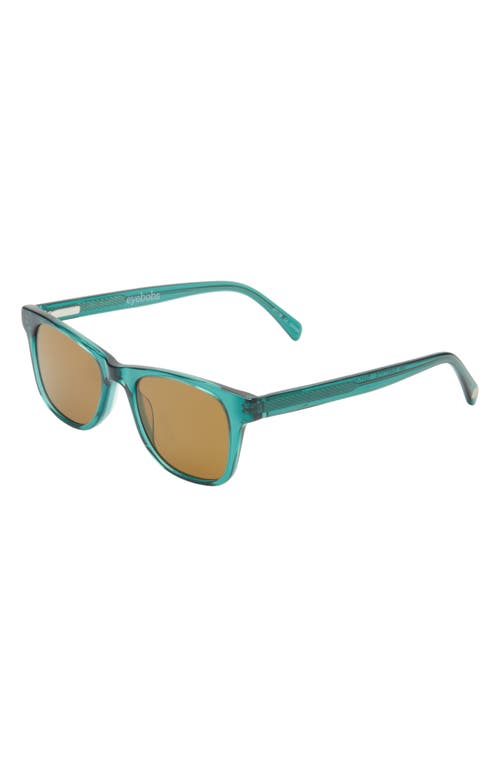 Eyebobs The Director 46mm Small Polarized Square Sunglasses In Teal Crystal/brown