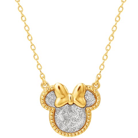 Minnie Mouse Necklace for Women, Glitter Paper Minnie Pendant