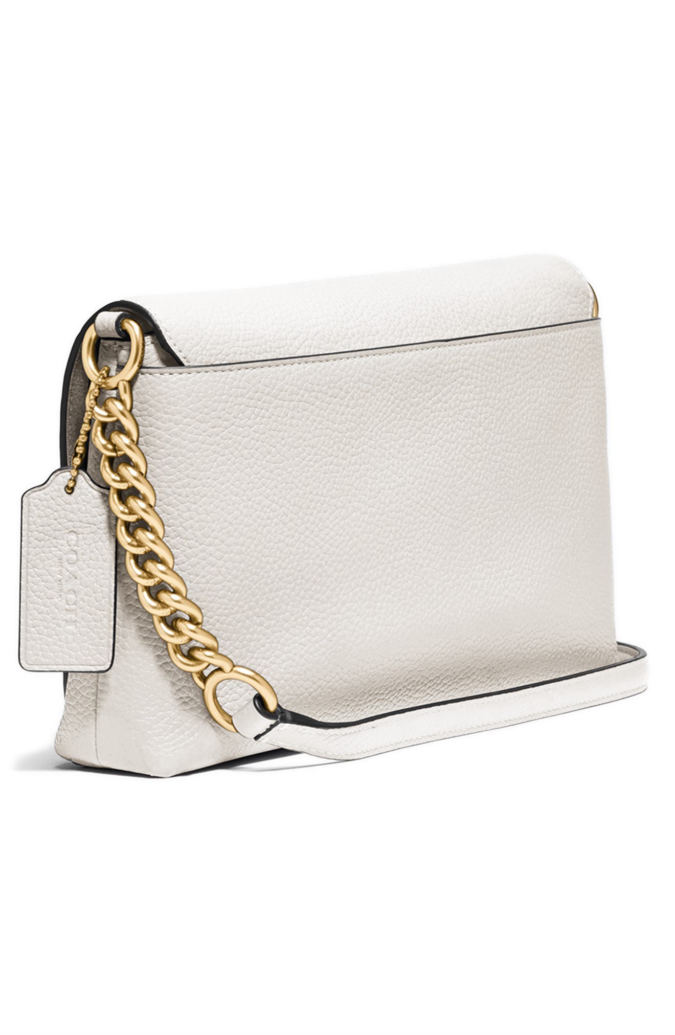 Crosstown X Leather Crossbody Bag, Alternate, color, BRASS/ CHALK