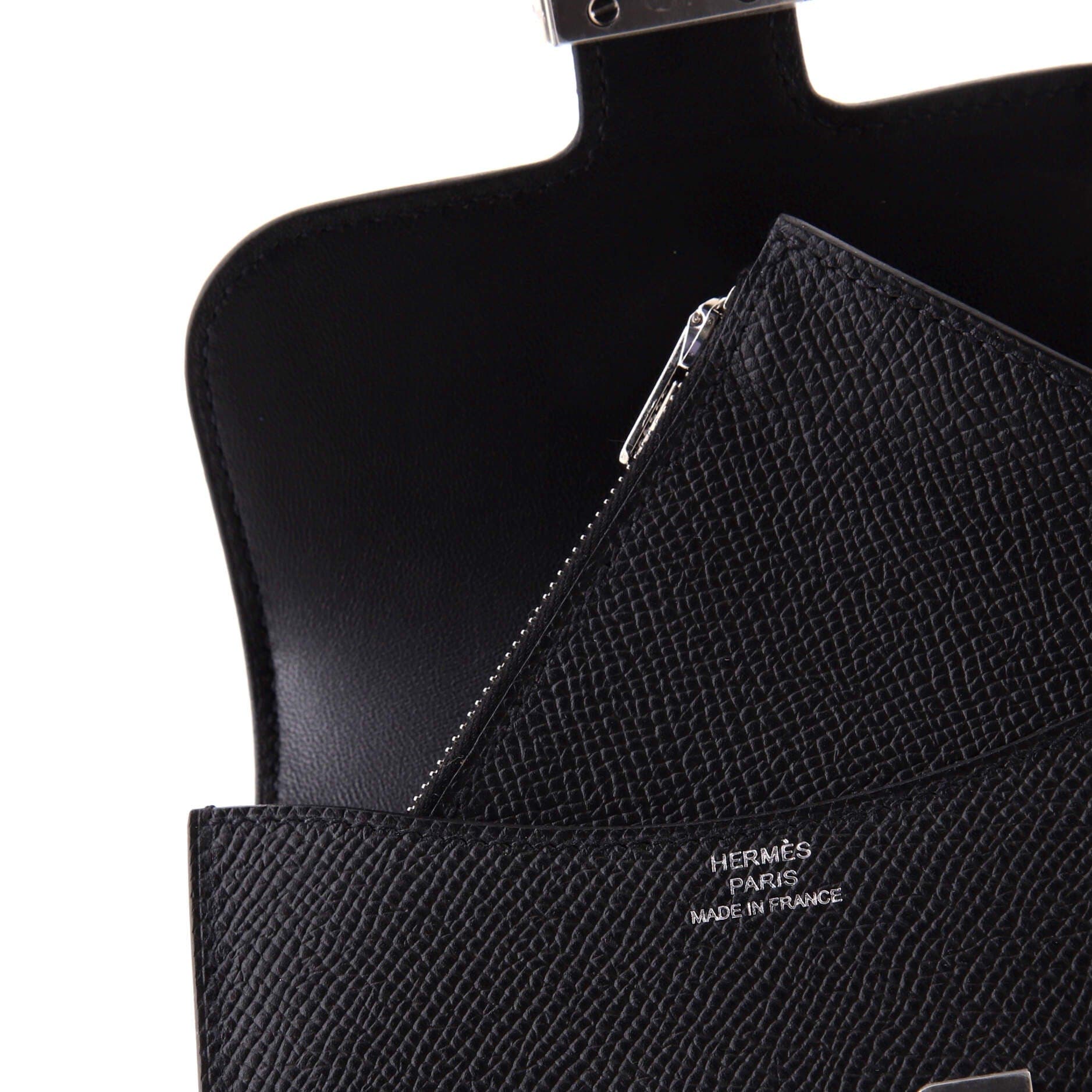 Pre-Owned Hermes Constance Slim Wallet Epsom, Alternate, color, Noir