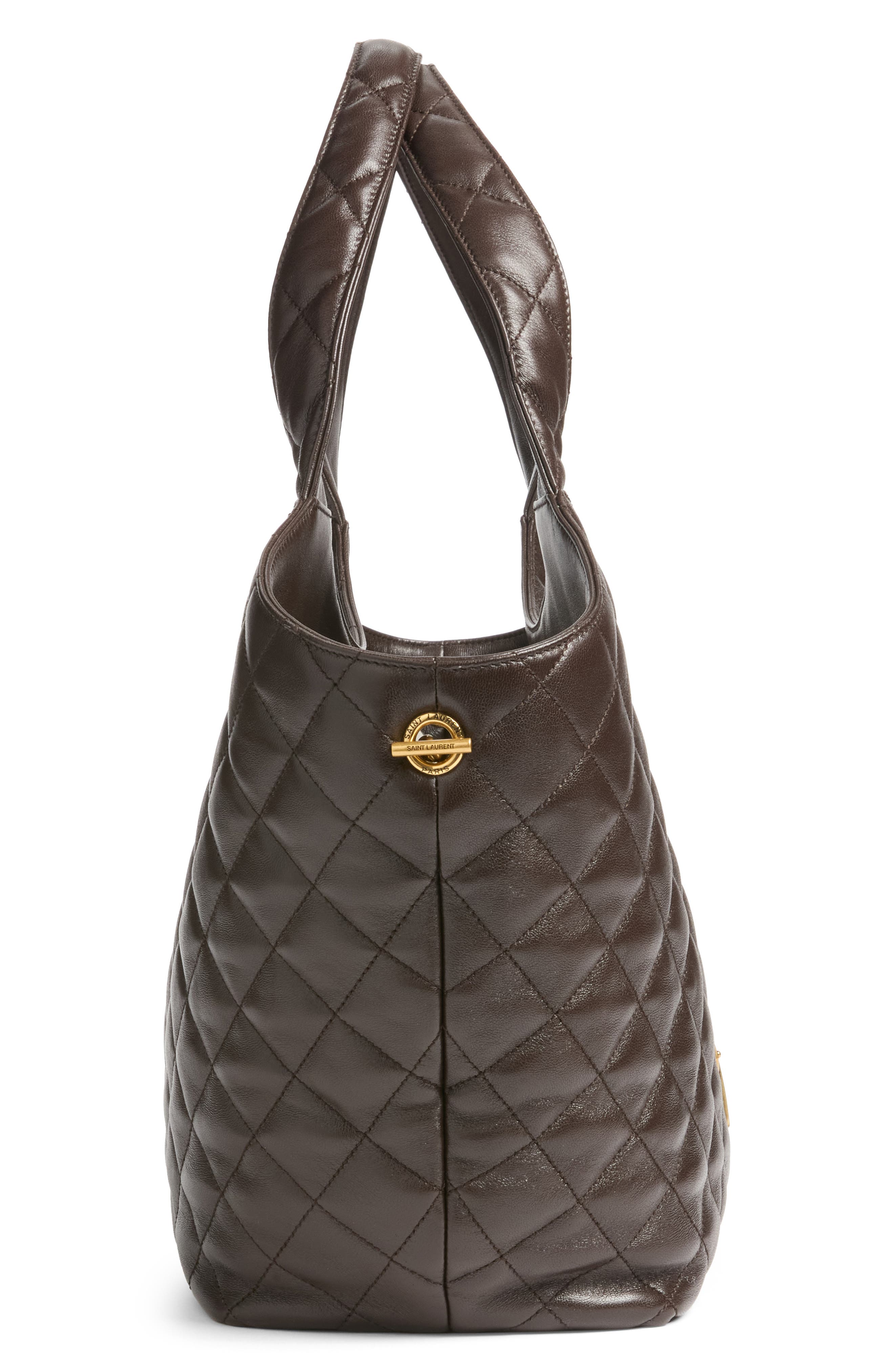 Medium Icare Quilted Shopper, Alternate, color, DARK CHOCOLATE