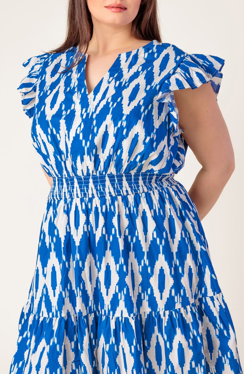 FLYING TOMATO Print Woven Minidress, Alternate, color, Off White Blue