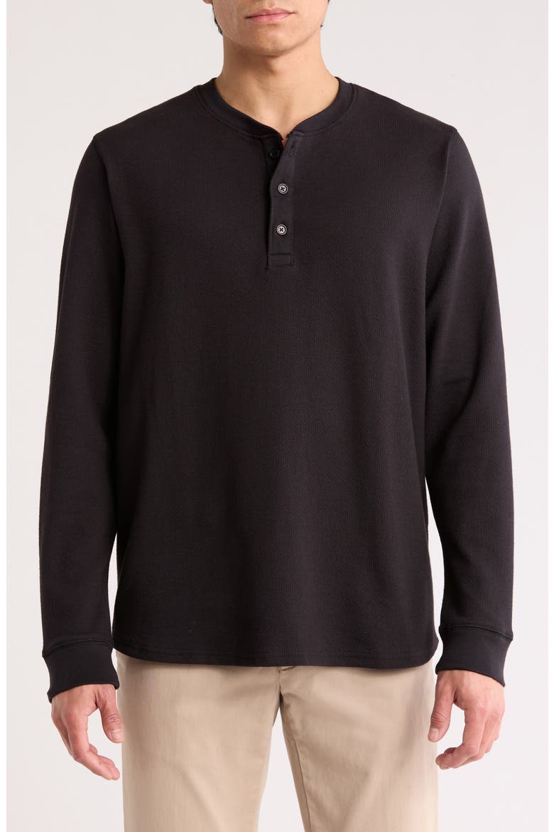 Farle Knit Henley, Main, color, BLACK