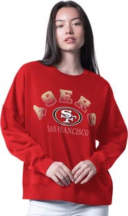 G-III 4HER BY CARL BANKS Women's G-III 4Her by Carl Banks Scarlet San Francisco 49ers Oversized Feud Sweatshirt