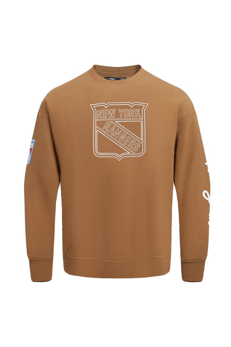 Men's Pro Standard  Brown New York Rangers Paint the City Pullover Sweatshirt, Alternate, color, Brown