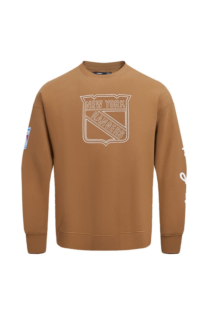 PRO STANDARD Men's Pro Standard Brown New York Rangers Paint the City Pullover Sweatshirt, Alternate, color, Brown