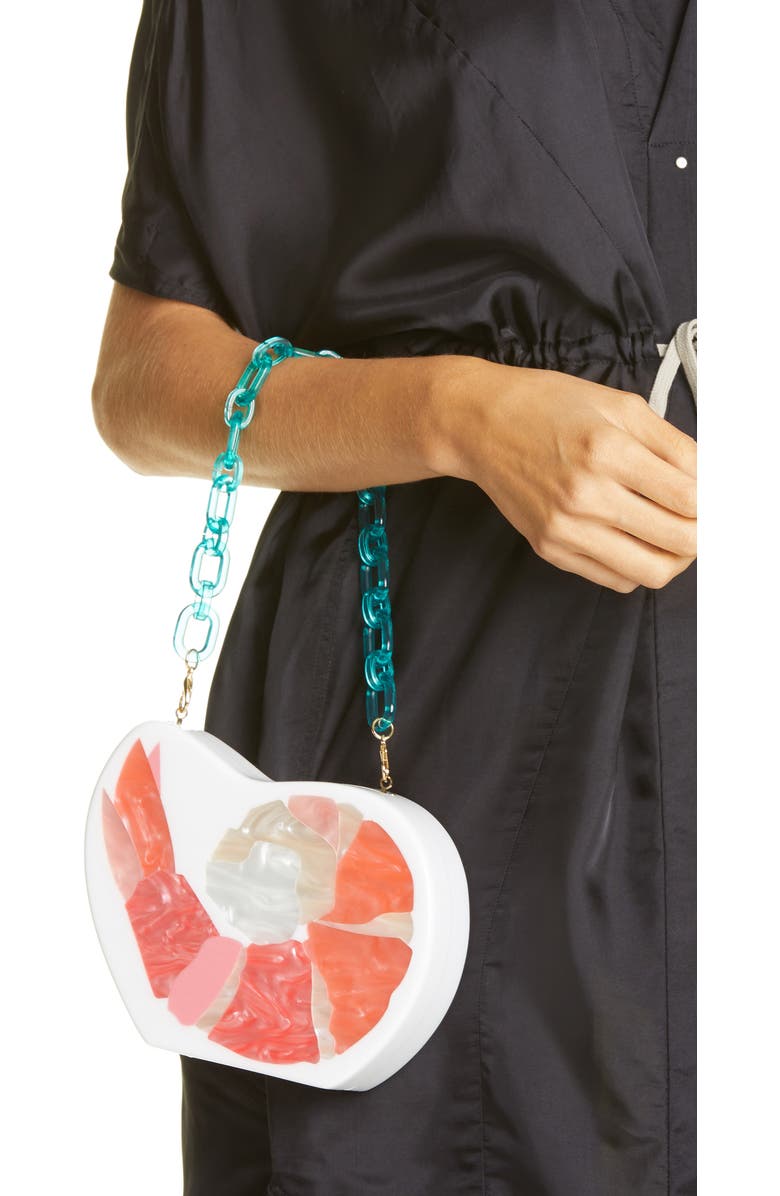 Edie Parker Shrimp Cocktail Acrylic Bag, Alternate, color,