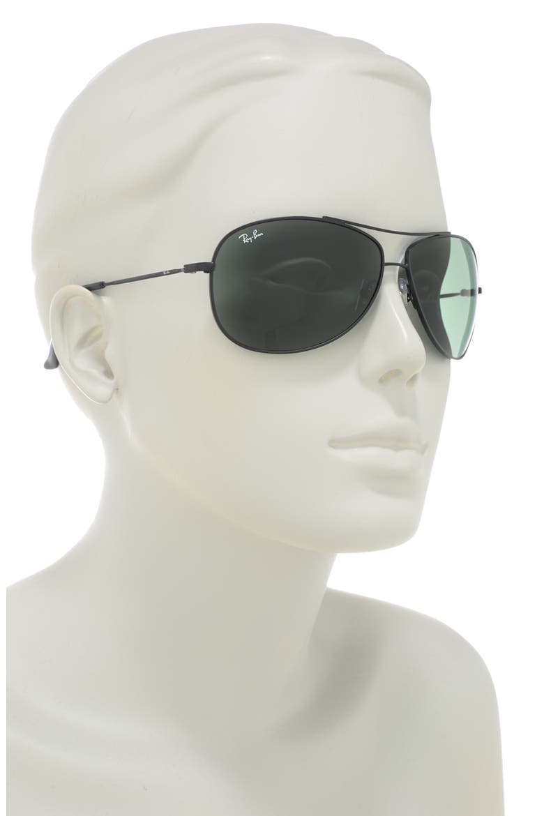 63mm Aviator Sunglasses, Alternate, color, MATTE BLACK