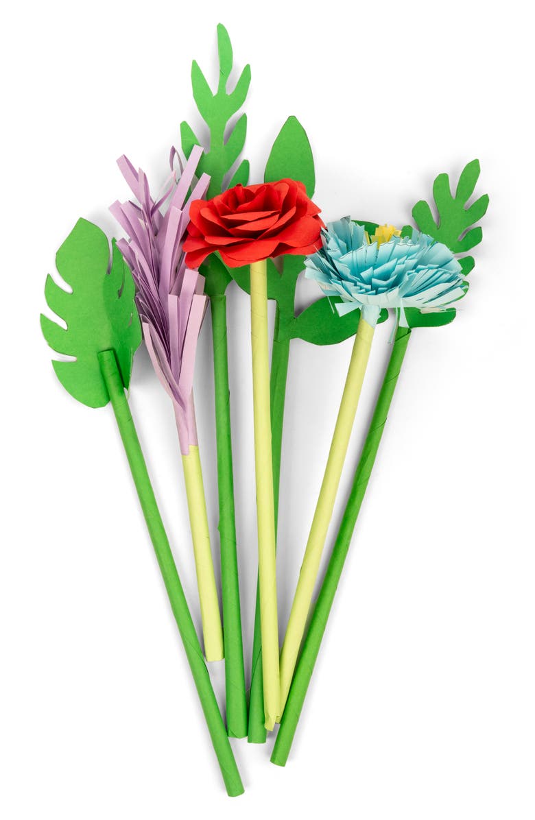 Kikkerland Design Crafters Paper Flowers Kit, Alternate, color, Multi Green