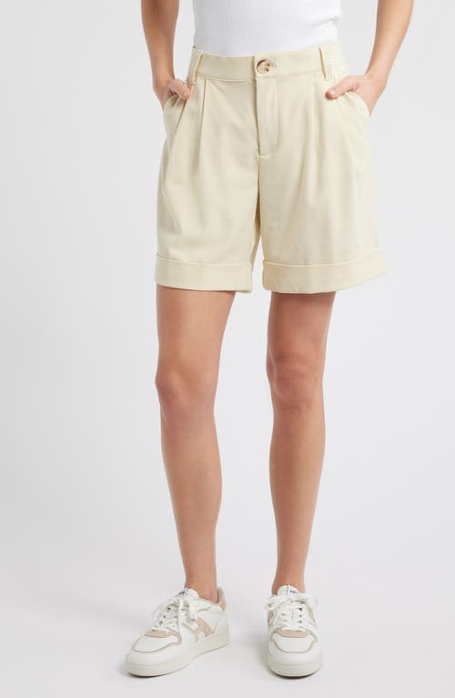 Wit & Wisdom Skyrise High Waist Pleated Shorts In Frosty Lemon