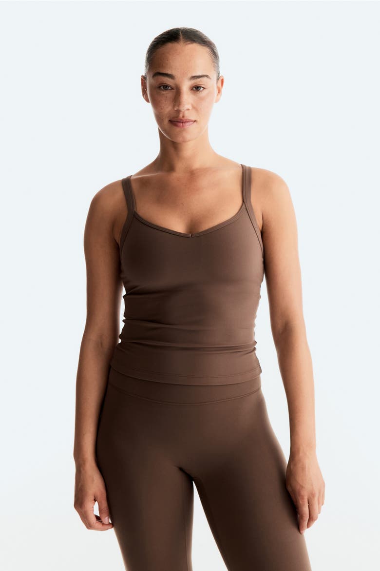 Integral-bra Sports Top With Softmove, Alternate, color, Mocha