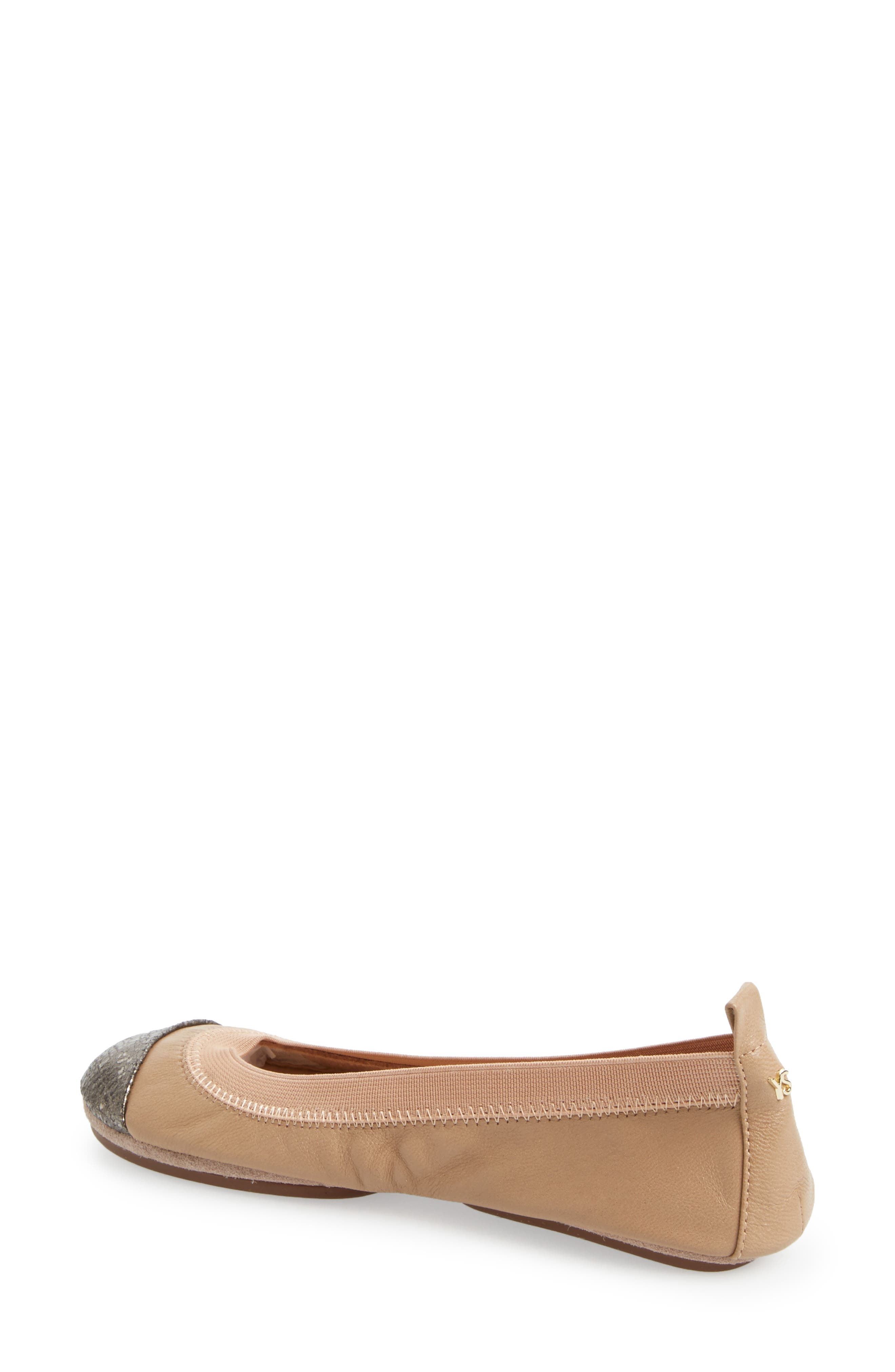 'Samantha' Foldable Ballet Flat, Alternate, color, ROSE/ PEWTER