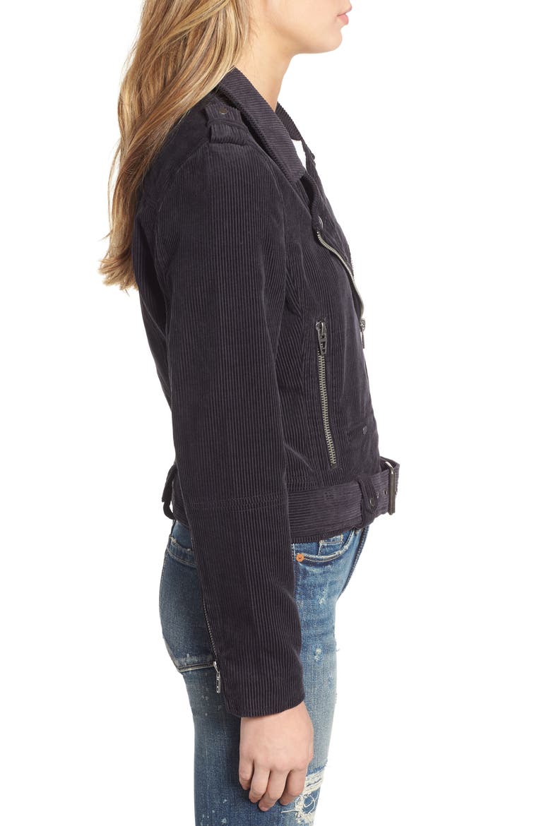 Corduroy Moto Jacket, Alternate, color, BLUE