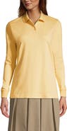 Lands' End School Uniform  Long Sleeve Interlock Polo Shirt