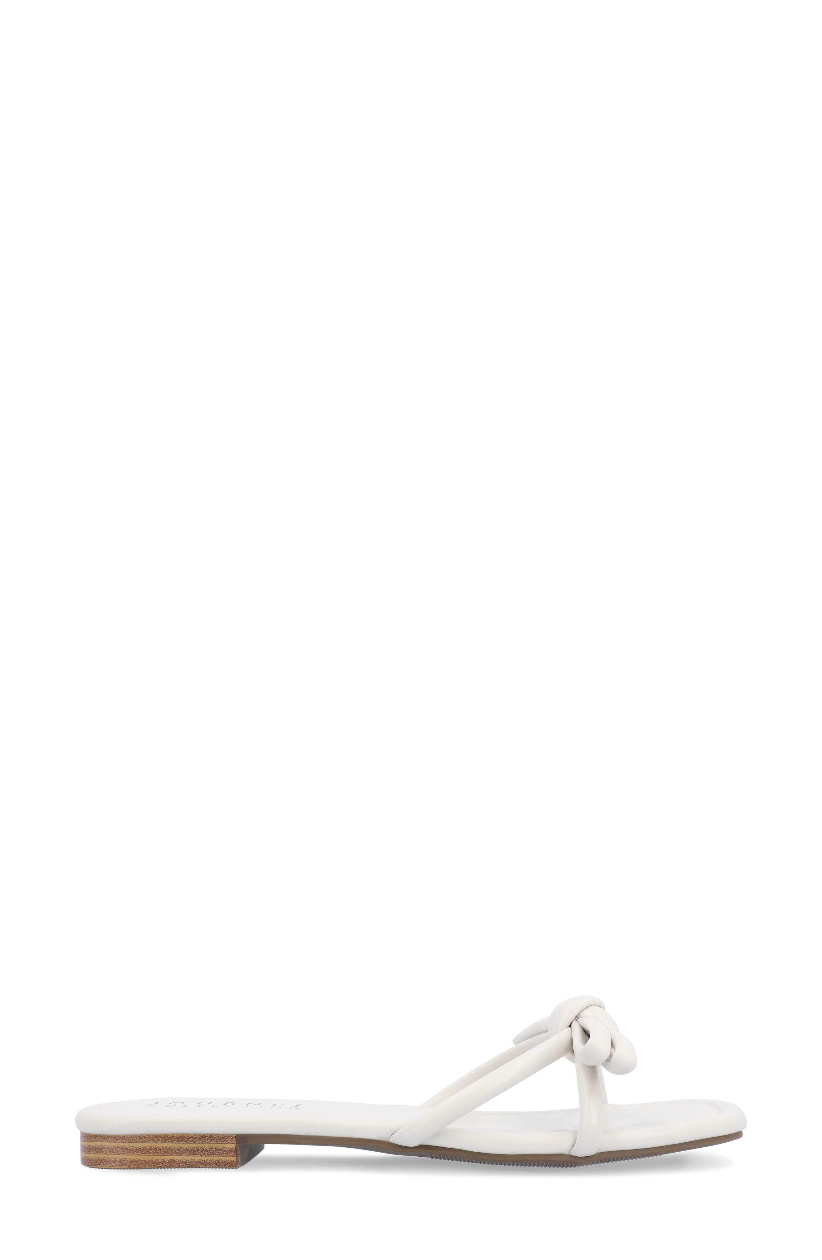 Journee Collection Soma Bow Sandal, Alternate, color, Off White